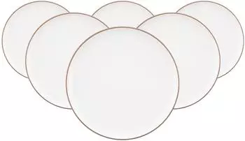 Seltmann Weiden Sento Home Pure Lines Fr&uuml;hst&uuml;cksteller &oslash; 21,4cm, 6er Set, Cocoa Brown