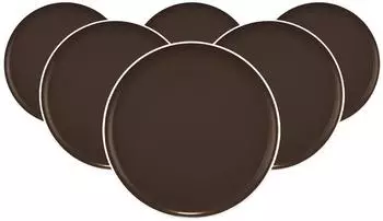 Seltmann Weiden Sento Home Pure Colors Fr&uuml;hst&uuml;cksteller &oslash; 21,4cm, 6er-Set, chocolate brown
