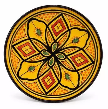 SIMANDRA Marokkanischer Keramikteller, flach, gelb, &Oslash; 23cm (Teller.flach.gelb)