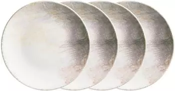 M&auml;ser Aquarellia Dessertteller-Set, Steinzeug, lila/wei&szlig;, 4-teilig, 20,5cm