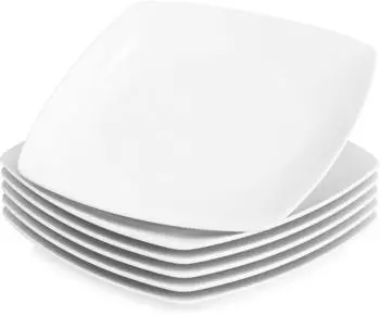 LuxusKollektion Julia Speiseteller-Set wei&szlig;, Porzellan, 6-teilig, 24,8cm