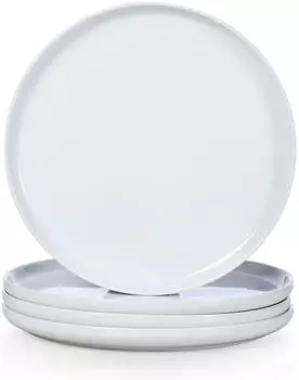 LuxusKollektion Speiseteller 4er-Set, Keramik, wei&szlig;, 27cm