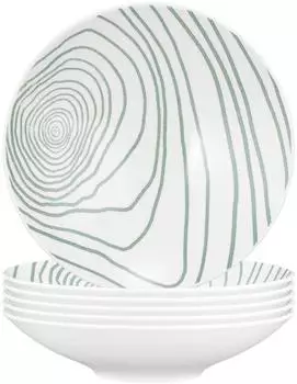 Seltmann Weiden Life Nature Jahresringe Pasta-/Suppenteller wei&szlig;-gr&uuml;n &oslash;23cm, 6er Set (800002127391)