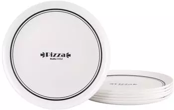 CreaTable Italien Party Bistrot Pizzateller, Opalglas, 6-teilig (25765)
