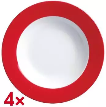 Ritzenhoff & Breker DOPPIO Suppenteller 22 cm rot 4er Set