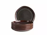 M&auml;ser DESSERTTELLERSET Braun, Rot
