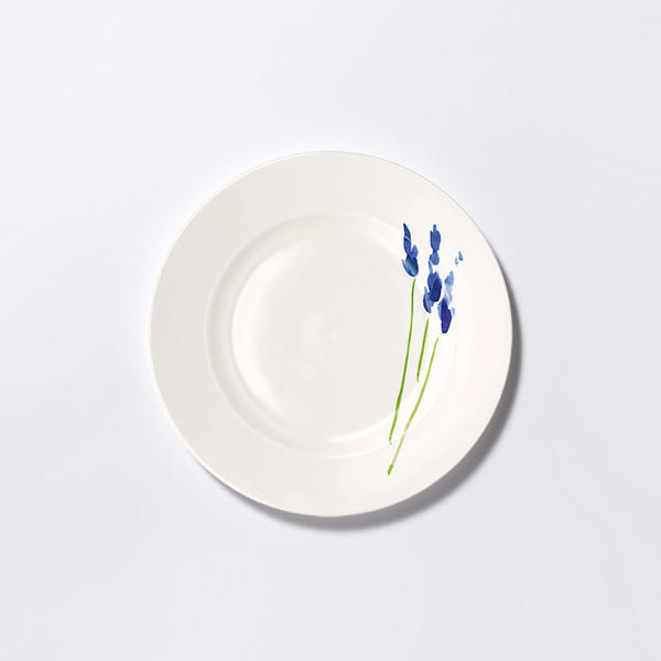 Dibbern Impression Teller 21 cm flach Blume Blau