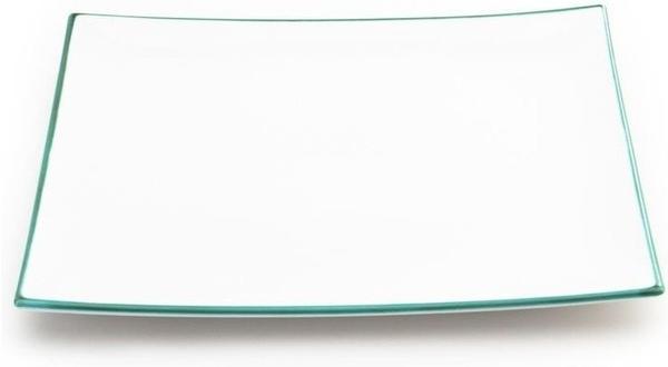 Gmundner Platzteller eckig 31 x 31 cm grüner rand