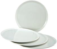 CreaTable Pizzateller "Essteller" Teller Set f&uuml;r 4 Personen, wei&szlig;, Porzellan
