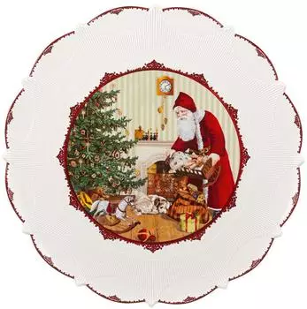 Villeroy & Boch Toy's Fantasy Geb&auml;ckteller Gro&szlig; Santa Bringt Geschenke 42cm