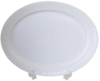 Royal Copenhagen Weiß Gerippt Teller oval (33 cm)