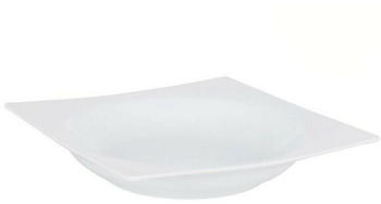 BigBuy Home Suppenteller Zen Porzellan Weiß (20 X 20 X 3,5 Cm)