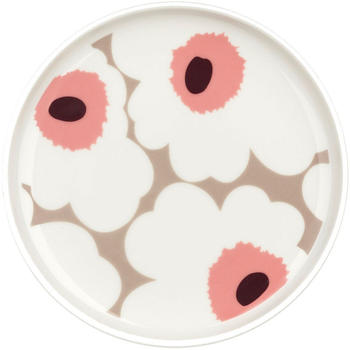 Marimekko Frühstücksteller Teller Oiva Unikko White-Clay-Powder-Dark Wine (13,5cm)