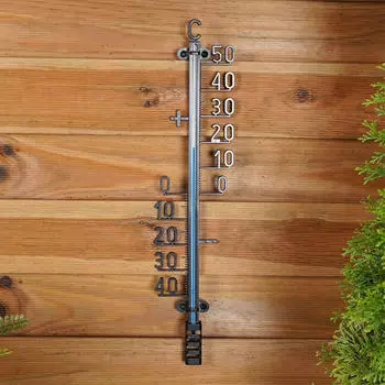 ProGarden Außenthermometer mit Hygrometer XXL 41cm, schwarz (339087)