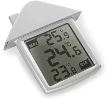 Perel Fensterthermometer digital innen/au&szlig;en, transparent, Min/Max-Anzeige (WC216)