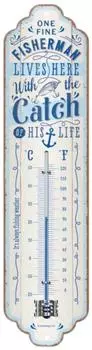 Nostalgic Art Thermometer "Fisherman Catch" Retro Wanddeko (80368)
