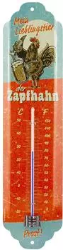 Nostalgic Art Retro-Thermometer "Lieblingstier Zapfhahn" Metall, 7x28cm (80363)