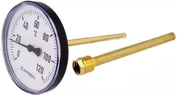 Afriso Bimetall-Zeigerthermometer 0-120&deg;C, &Oslash;100mm, F&uuml;hler 150mm (63697)