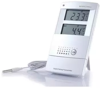 Marschall Innen- und Außen-Thermometer mit Sprachausgabe, 2 LCD-Displays (1370)
