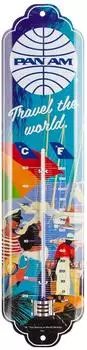 Nostalgic Art Retro Metall-Thermometer "Pan Am - Travel the World" 7x28cm (80333)