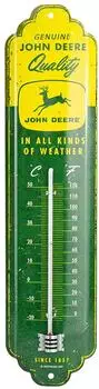 Nostalgic Art Retro-Thermometer "John Deere - In all kinds of weather", Metall, 7x28cm (80341)