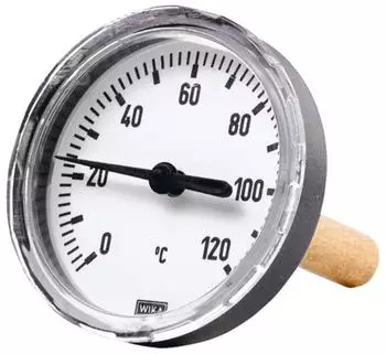 Riegler Bimetall-Thermometer G 1/2 r&uuml;ckseitig, Tauchschaftl&auml;nge 40mm, &Oslash;63, bis 60&deg;C (4601)