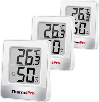 ThermoPro TP49W-3 Thermo-/Hygrometer wei&szlig;, 3er-Pack (TP49W-3)