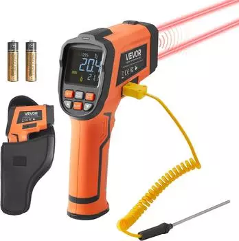 VEVOR Infrarot-Thermometer -30~1600&deg;C, Typ-K-Thermoelement, Dual-Laser