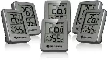 Bresser ClimaTemp Hygro Thermo-Hygrometer 6er-Set (7000015MGU000)