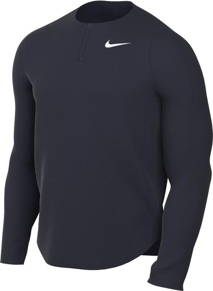 Nike Dri-FIT Advantage Tennis-Oberteil Halbreißverschluss blau