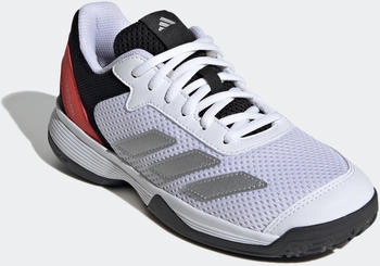 Adidas Courtflash Tennisschuh cloud weiß silber rot Adidas Courtflash Tennisschuh cloud weiß silber rot