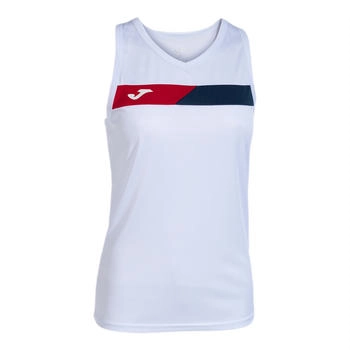Joma Tennis-Tank Court ärmellos weiss rot