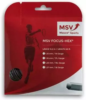 MSV France Focus-HEX Tennissaiten schwarz 12m (4893)