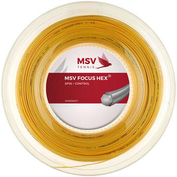 MSV France Unisex - Erwachsene Focus-Hex Tennis-Saite, gelb, 1.18 mm
