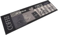 vidaXL K&uuml;chenteppich Waschbar Coffee Schwarz 60x180 cm Samt
