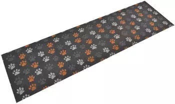 vidaXL K&uuml;chenteppich Waschbar Pfoten 45x150 cm Samt (136573)