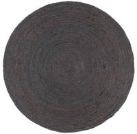 vidaXL Teppich Handgefertigt Jute Rund 180 cm Dunkelgrau