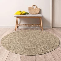 vidaXL Teppich 120 cm Jute-Optik Innen und Au&szlig;en