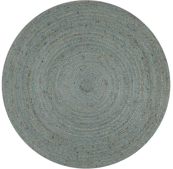 vidaXL Teppich Handgefertigt Jute Rund 150 cm Olivgrün (133670)