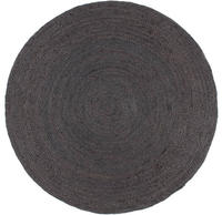 vidaXL Teppich Handgefertigt Jute Rund 240 cm Dunkelgrau