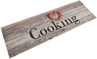 vidaXL K&uuml;chenteppich Waschbar Cooking Grau 60x180 cm Samt
