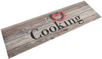 vidaXL K&uuml;chenteppich Waschbar Cooking Grau 45x150 cm Samt