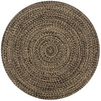 Teppich Handgefertigt Jute Schwarz Und Natur 150 Cm Vidaxl