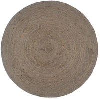 vidaXL Teppich Handgefertigt Jute Rund 210 cm Grau
