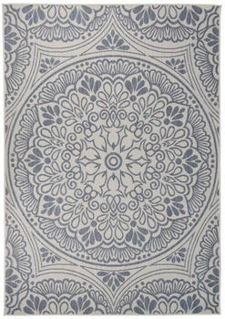 vidaXL Outdoor-Teppich Flachgewebe 160x230 cm Blaues Muster (340832)