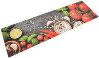 vidaXL K&uuml;chenteppich Waschbar Gem&uuml;se 45x150 cm Samt