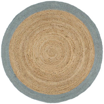 vidaXL Teppich Handgefertigt Jute mit Olivgrünem Rand 210 cm (343609)