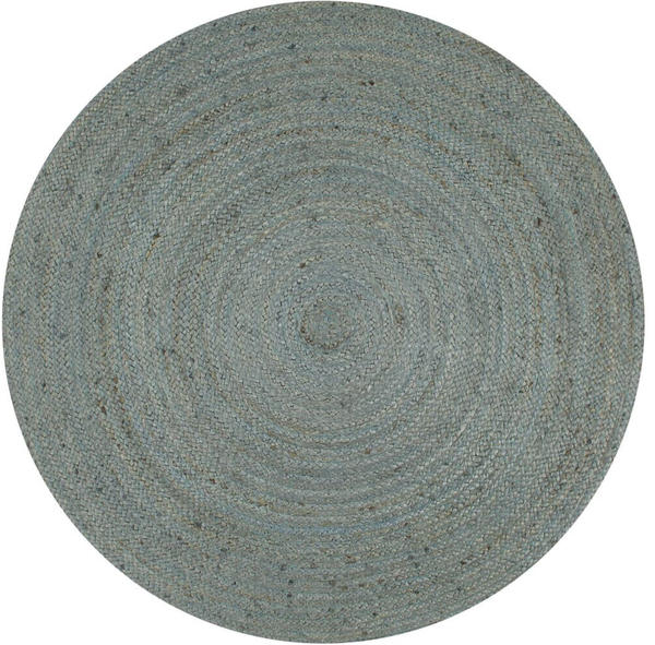 vidaXL Teppich Handgefertigt Jute Rund 90 cm Olivgrün (133668)