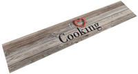 vidaXL K&uuml;chenteppich Waschbar Cooking Grau 60x300 cm Samt