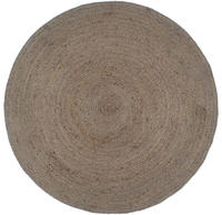 vidaXL Teppich Handgefertigt Jute Rund 240 cm Grau